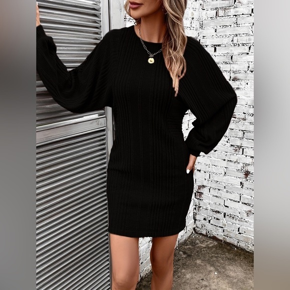 Dream Delight Sweater Dress with Puff Sleeve - Picture 5 of 6